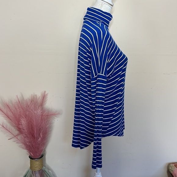 Michael kors • striped ribbed turtleneck long sleeve w/thumbholes - Picture 2 of 10